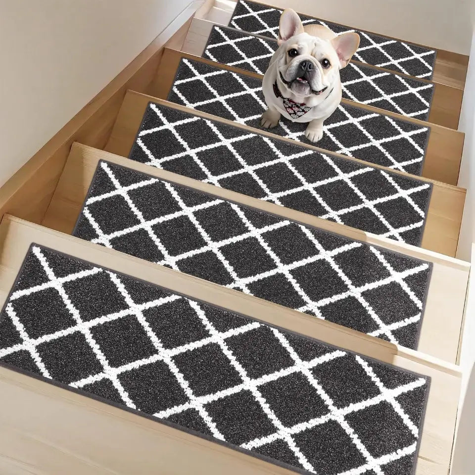15pcs Black Diamond Non-Slip Stair Treads
