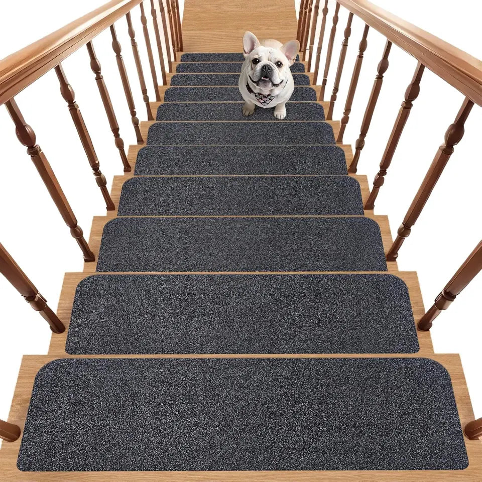 15pcs Black Plain Non-Slip Stair Treads