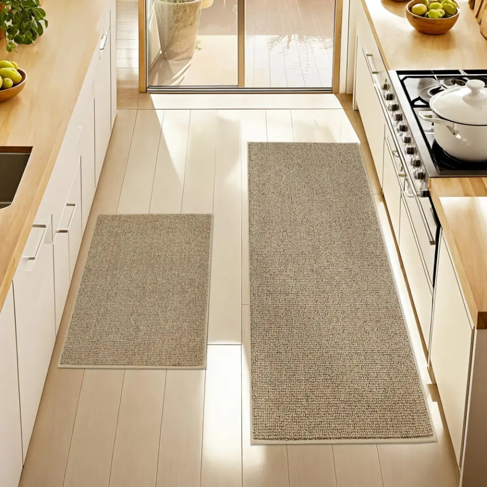 20x32 20x48 Beige Plain Washable Absorbent Kitchen Mats