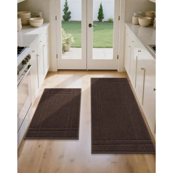 Double Bordered Kitchen Scatter Rugs