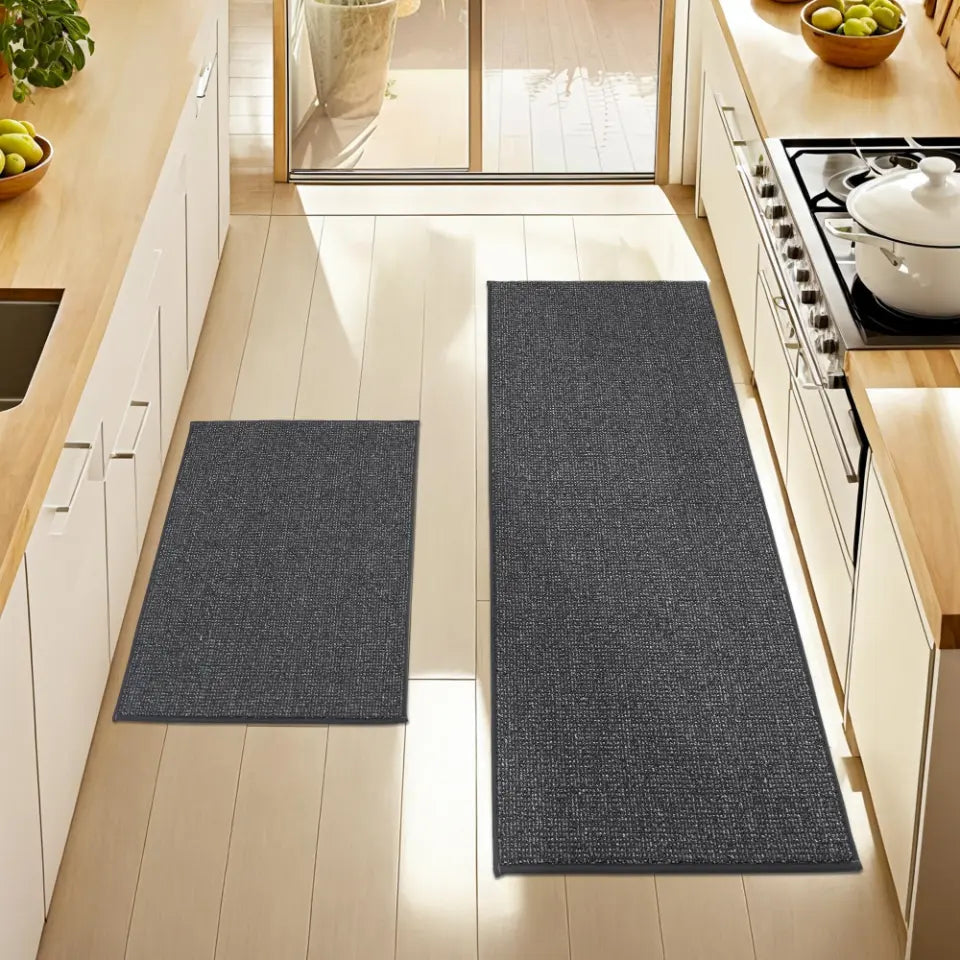 20x32 20x48 Dark Grey Plain Washable Absorbent Kitchen Mats