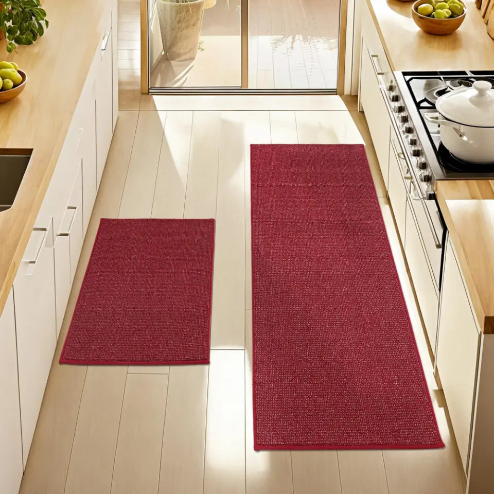 20x32 20x48 Red Plain Washable Absorbent Kitchen Mats