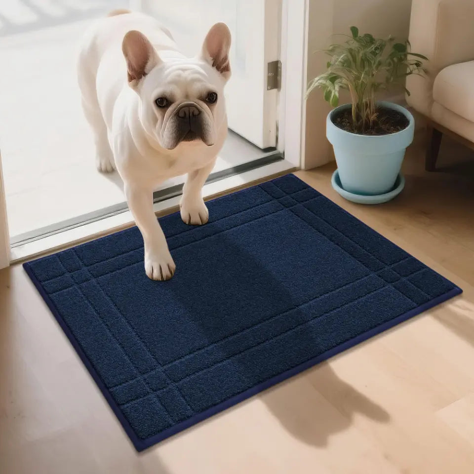 20x32 Navy Blue Double Bordered Muddy Mat