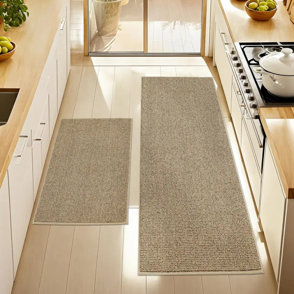 24x36 24x60 Beige Plain Washable Absorbent Kitchen Mats
