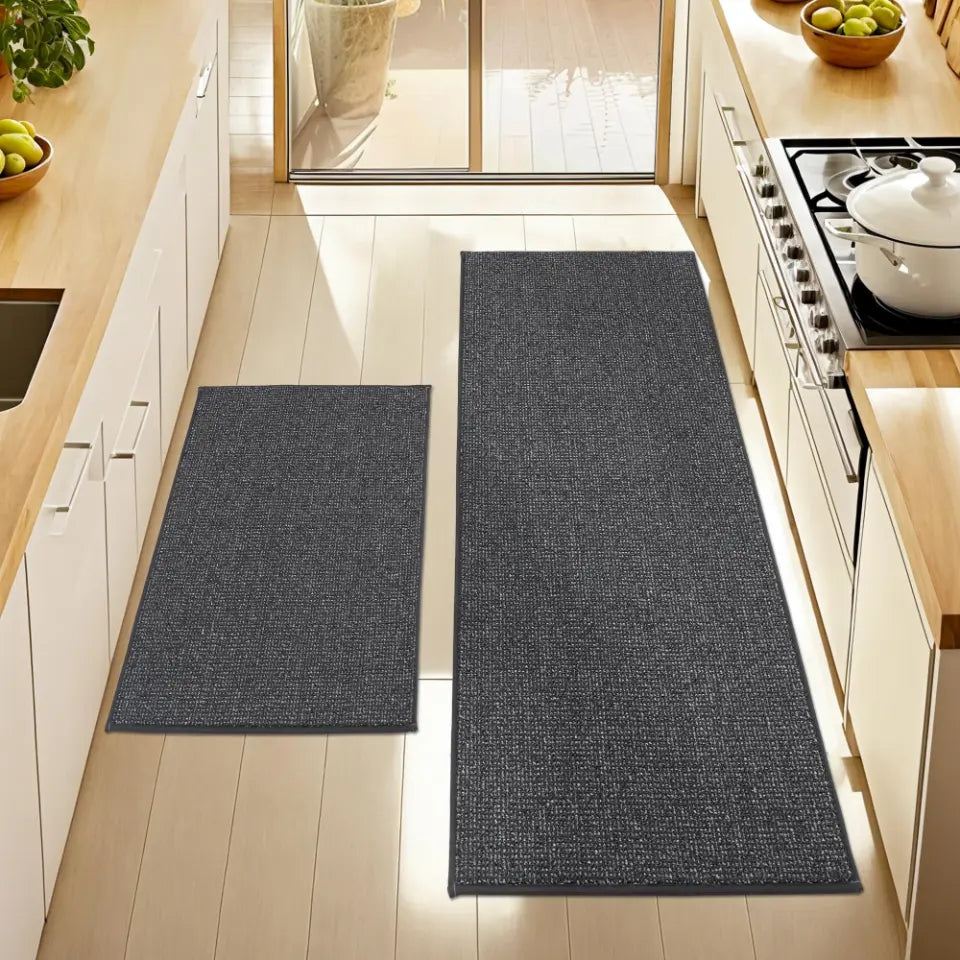 24x36 24x60 Dark Grey Plain Washable Absorbent Kitchen Mats
