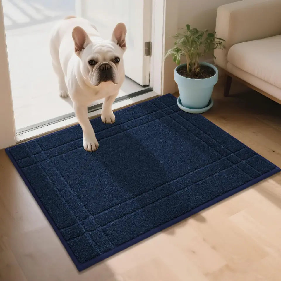 24x36 Navy Blue Double Bordered Muddy Mat