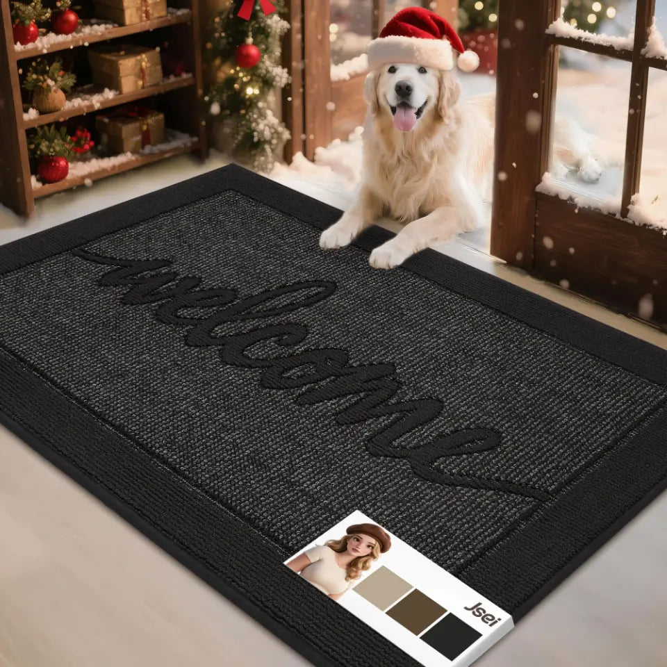 32x48 Black Welcome Door Mat