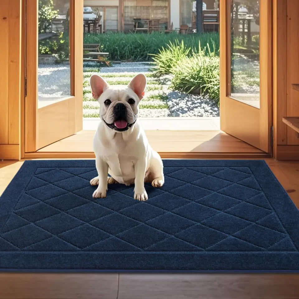 32x48 Navy Blue Diamond Dirt Trapper Door Mats