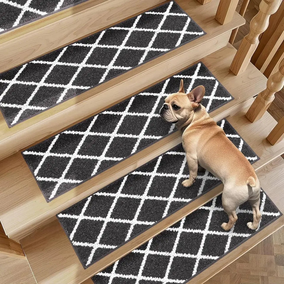 4pcs Black Diamond Non-Slip Stair Treads 