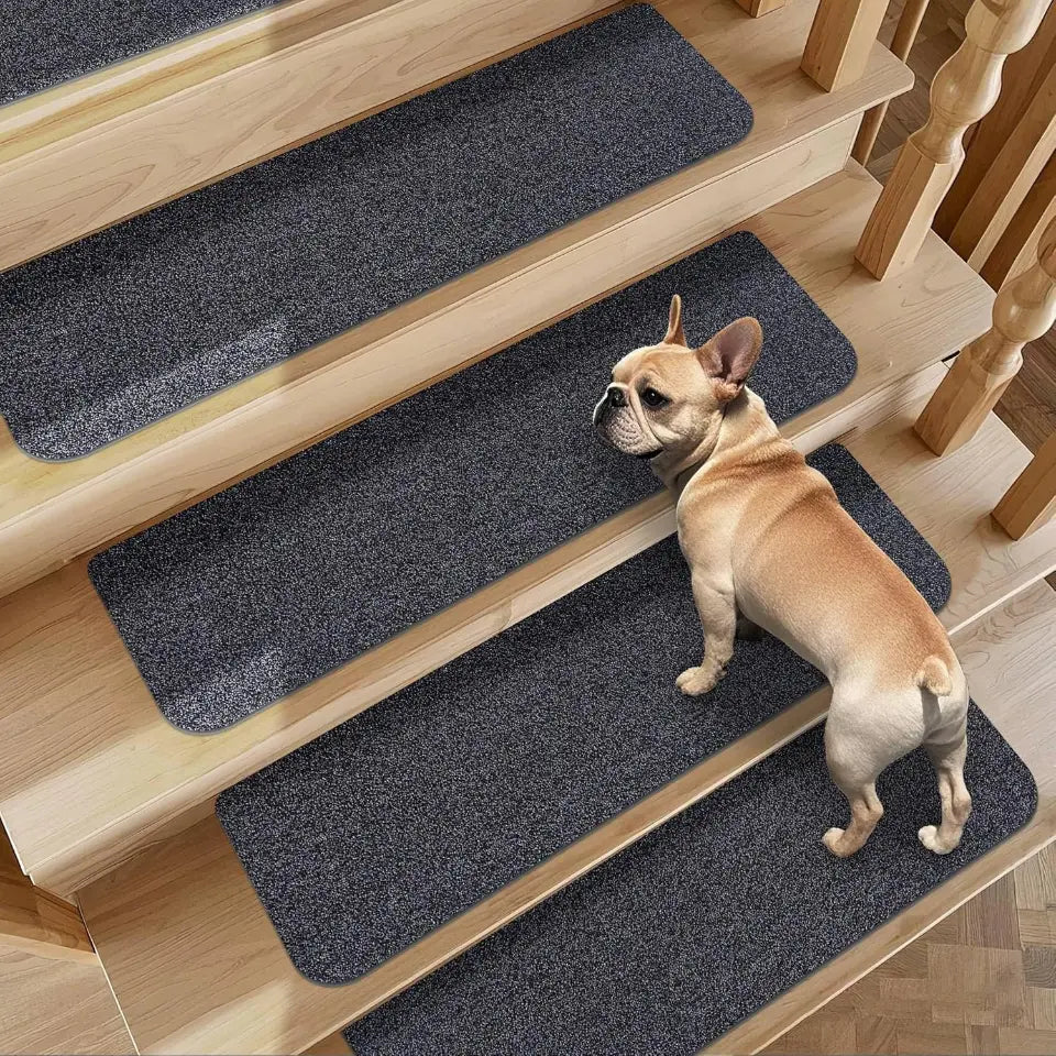 4pcs Black Plain Non-Slip Stair Treads
