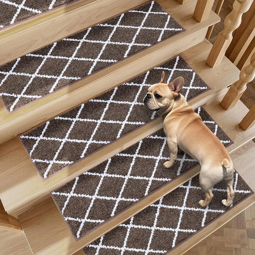 4pcs Brown Diamond Non-Slip Stair Treads