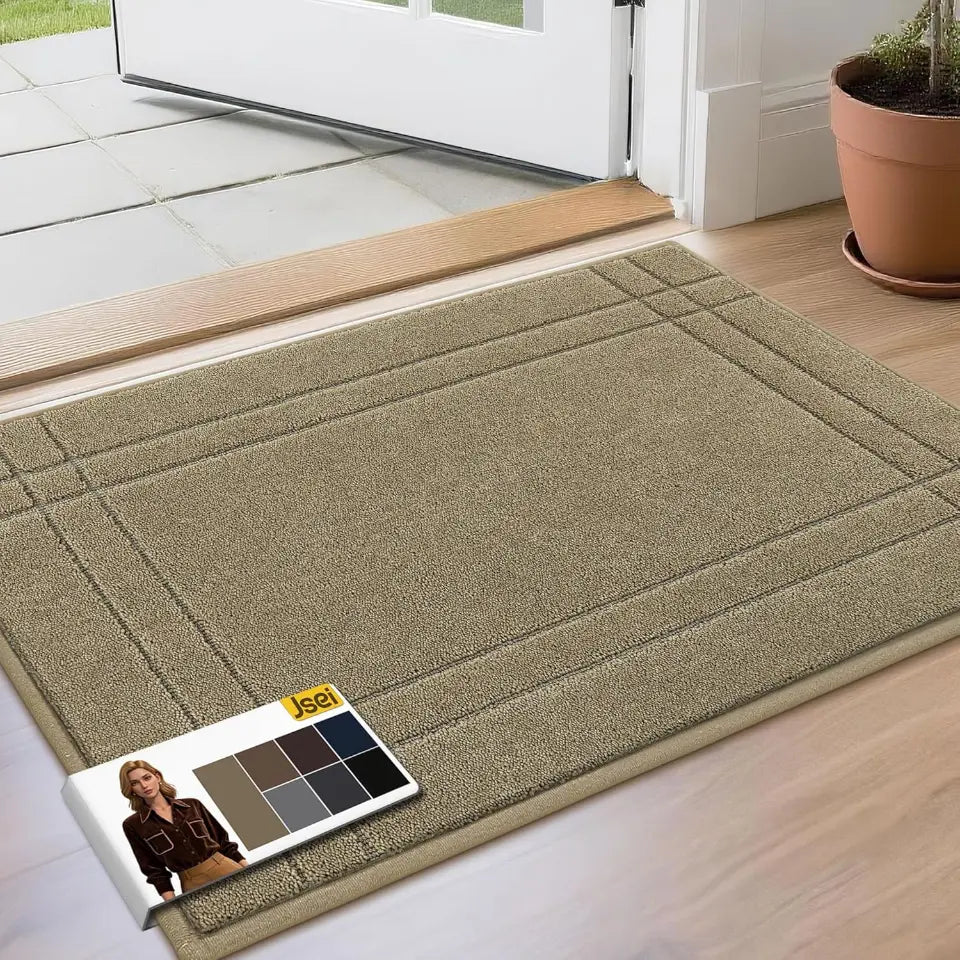 Beige 20x32 Double Bordered Muddy Mat
