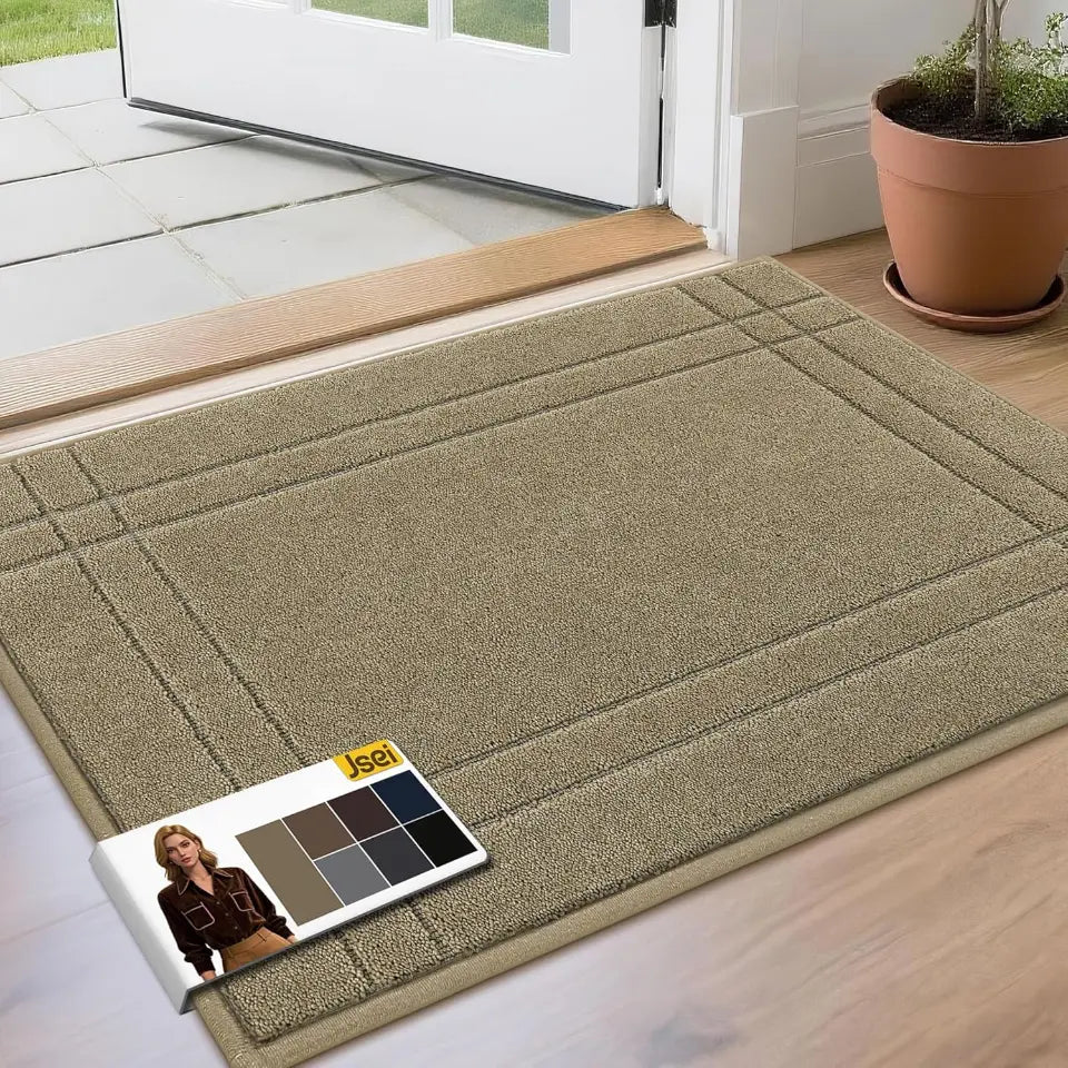 Beige 24x36 Double Bordered Muddy Mat