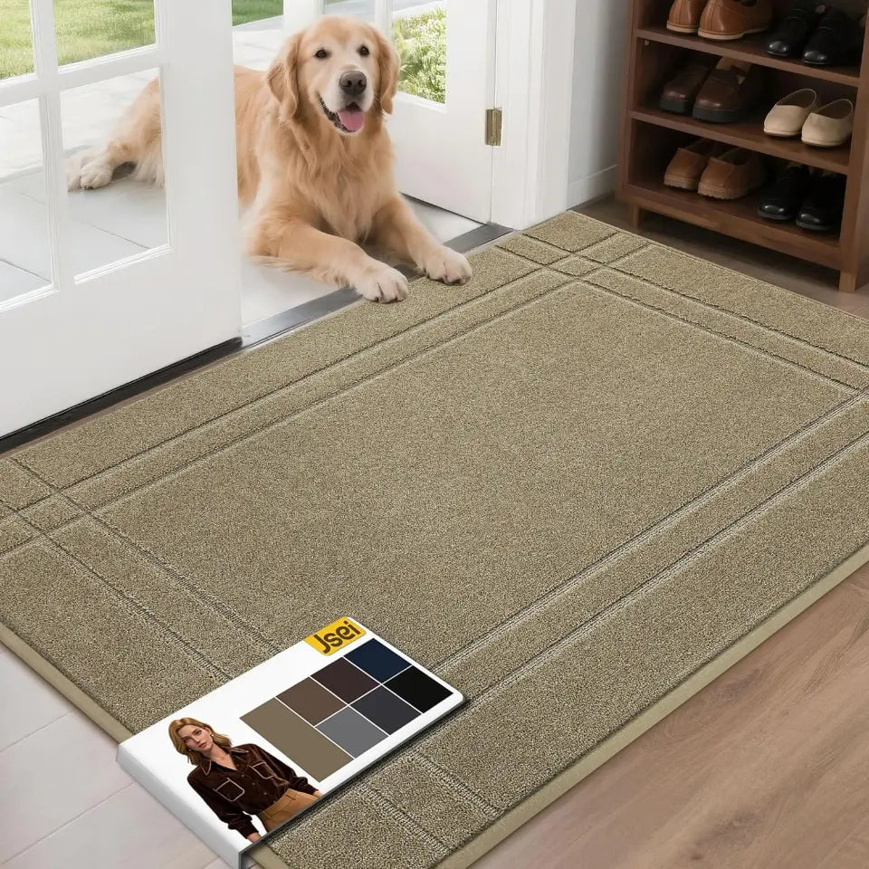 Beige 32x48 Double Bordered Muddy Mat