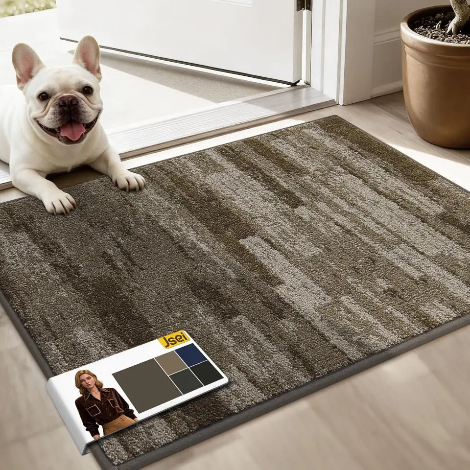 Brown 36x60 Brushstroke Pattern Doormat