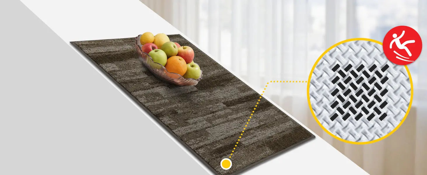 Brushstroke Pattern Doormats with Non-Slip Backing