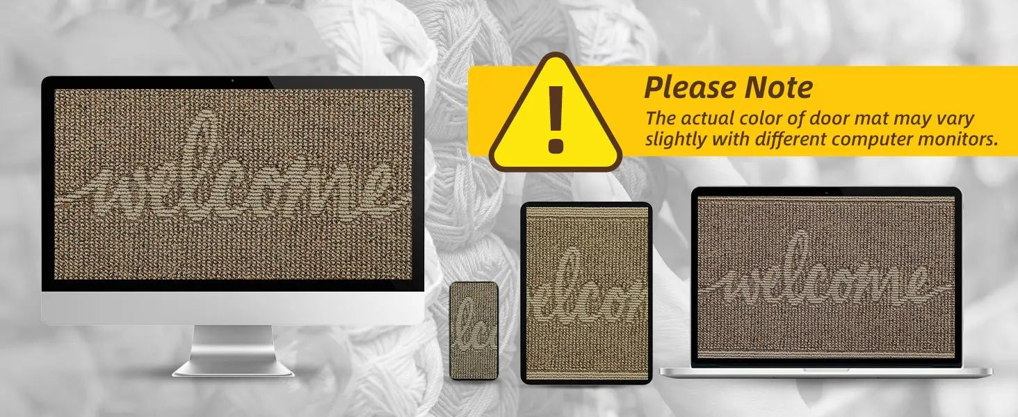 Color Difference on Screen of Beige Welcome Door Mat