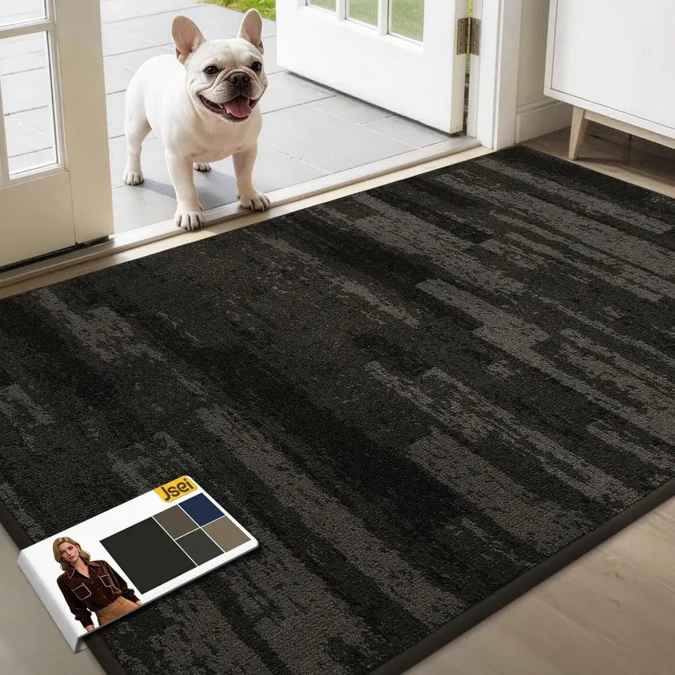 Dark Gray 36x60 Brushstroke Pattern Doormat