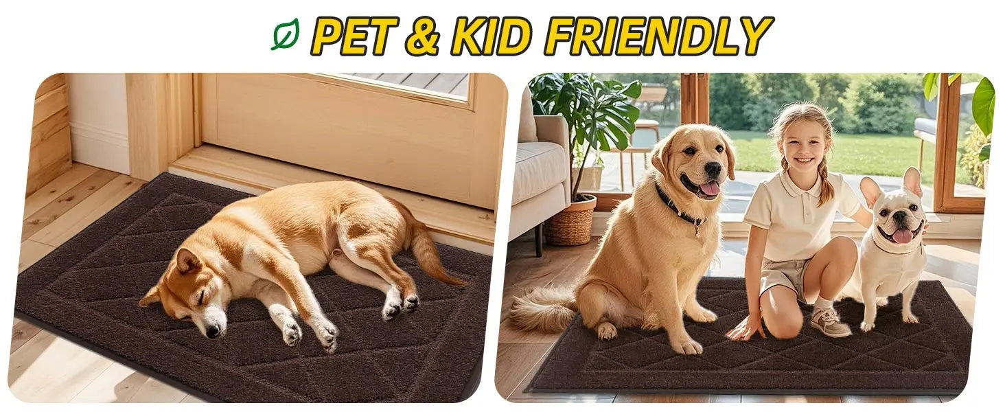 Diamond Dirt Trapper Door Mats is Pet Kid Friendly