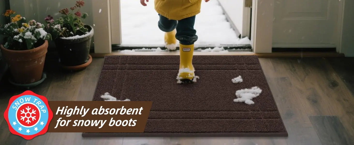 Double Bordered Muddy Mat Highly Absorbent for Snowy Boots