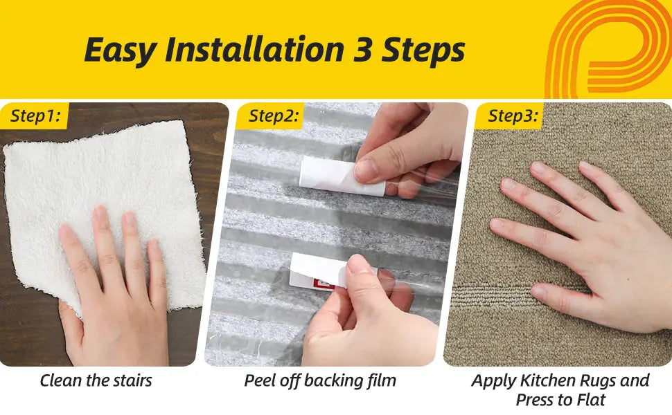 Easy Installation Toturial of Bordered Washable Absorbent Kitchen Mats
