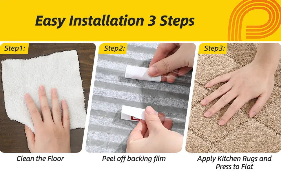 Easy Installation Toturial of Diamond Washable Absorbent Kitchen Mats