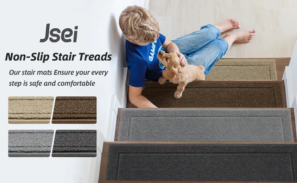 End Banner of Bordered Non-Slip Stair Treads