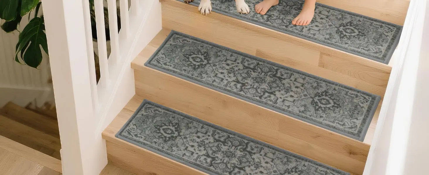 Floral Stair Treads on Stairway