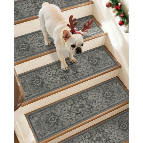 Grey 15 Pack Floral Stair Treads