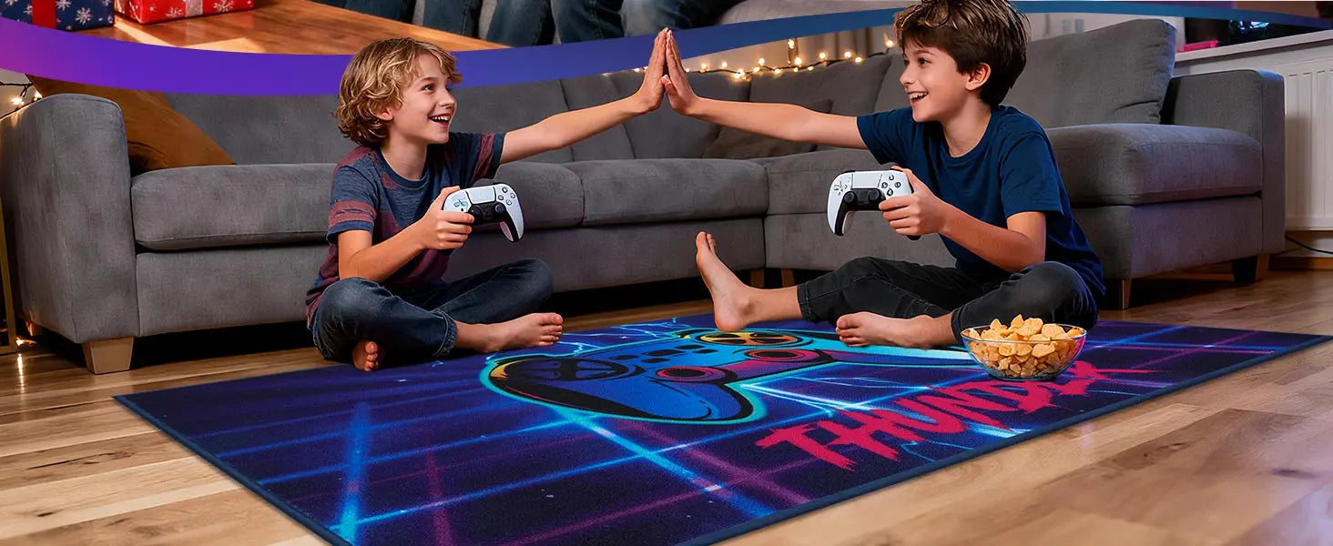 Kids Playing on Gaming Rug