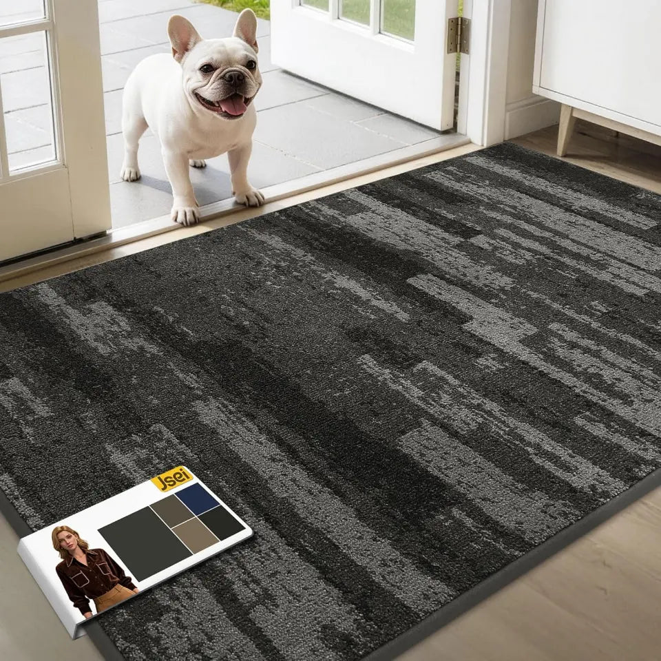 Light Gray 36x60 Brushstroke Pattern Doormat
