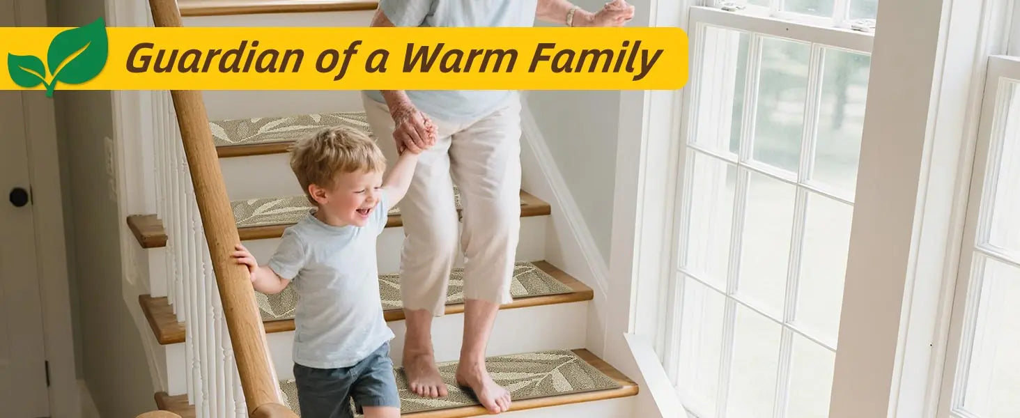 Modern Leaf Pattern Stair Treads Guard Family