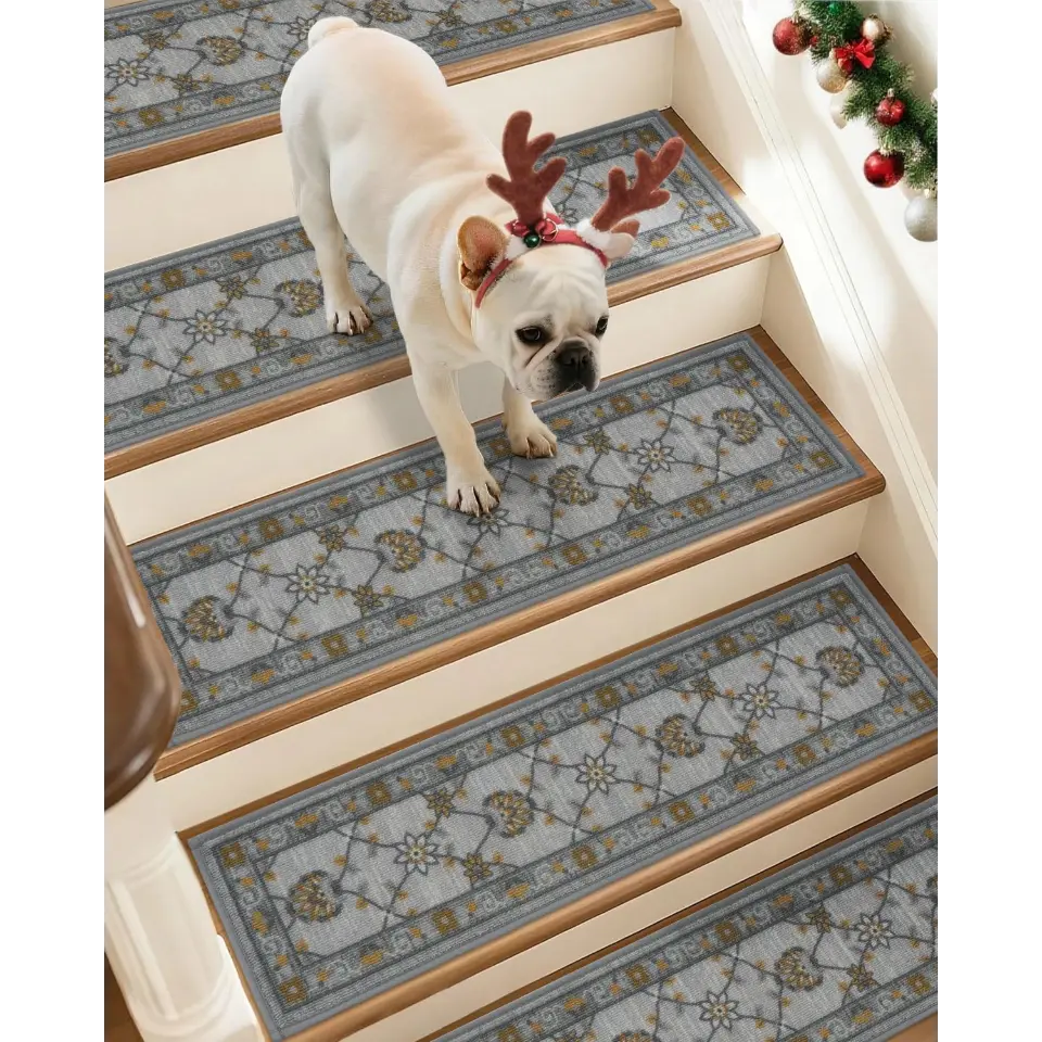 Orange 15 Pack Floral Stair Treads