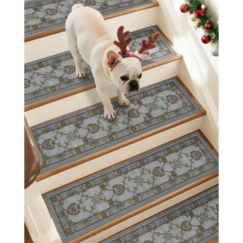 Orange 15 Pack Floral Stair Treads