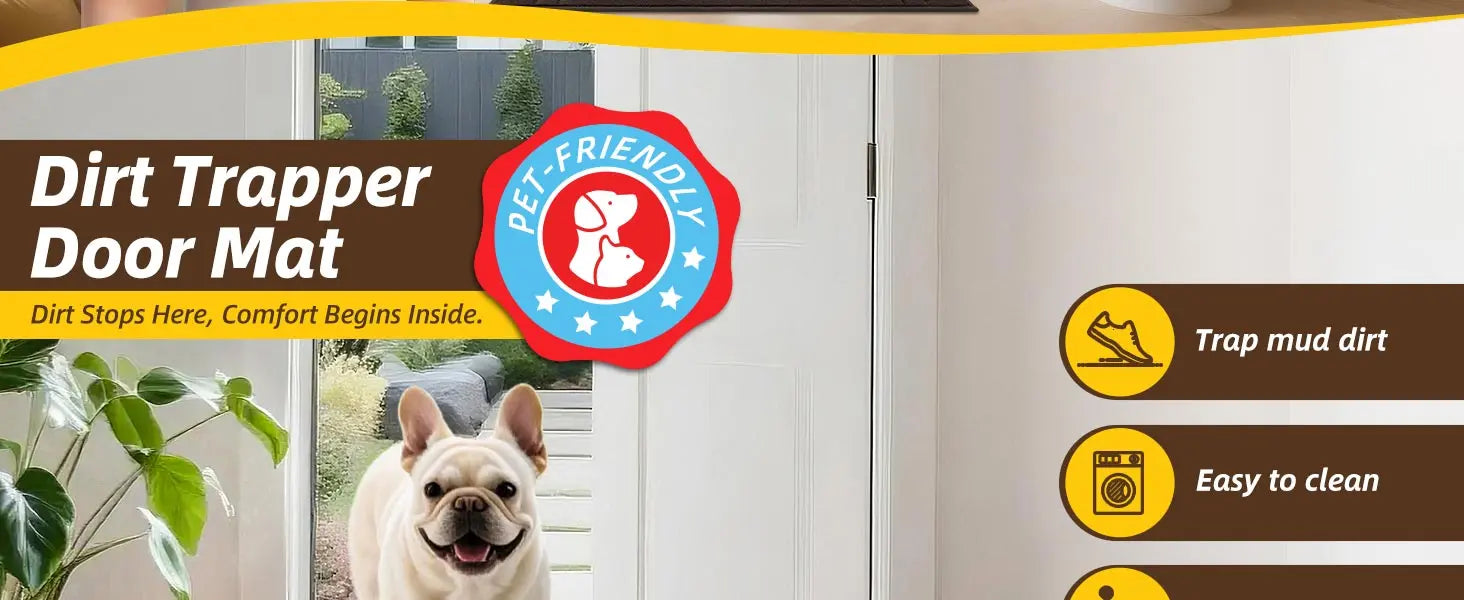 Pet-Friendly Dirt Trapper Double Bordered Door Mat