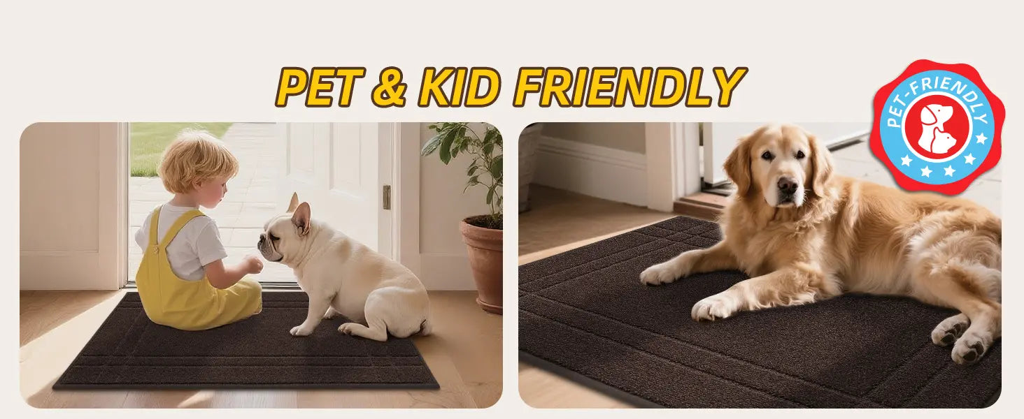 Pet Kid Friendly Double Bordered Muddy Mat