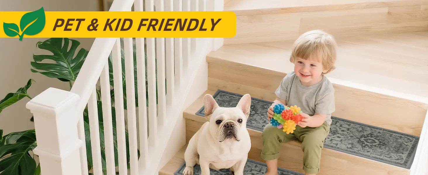 Pet Kid Friendly Floral Stair Treads