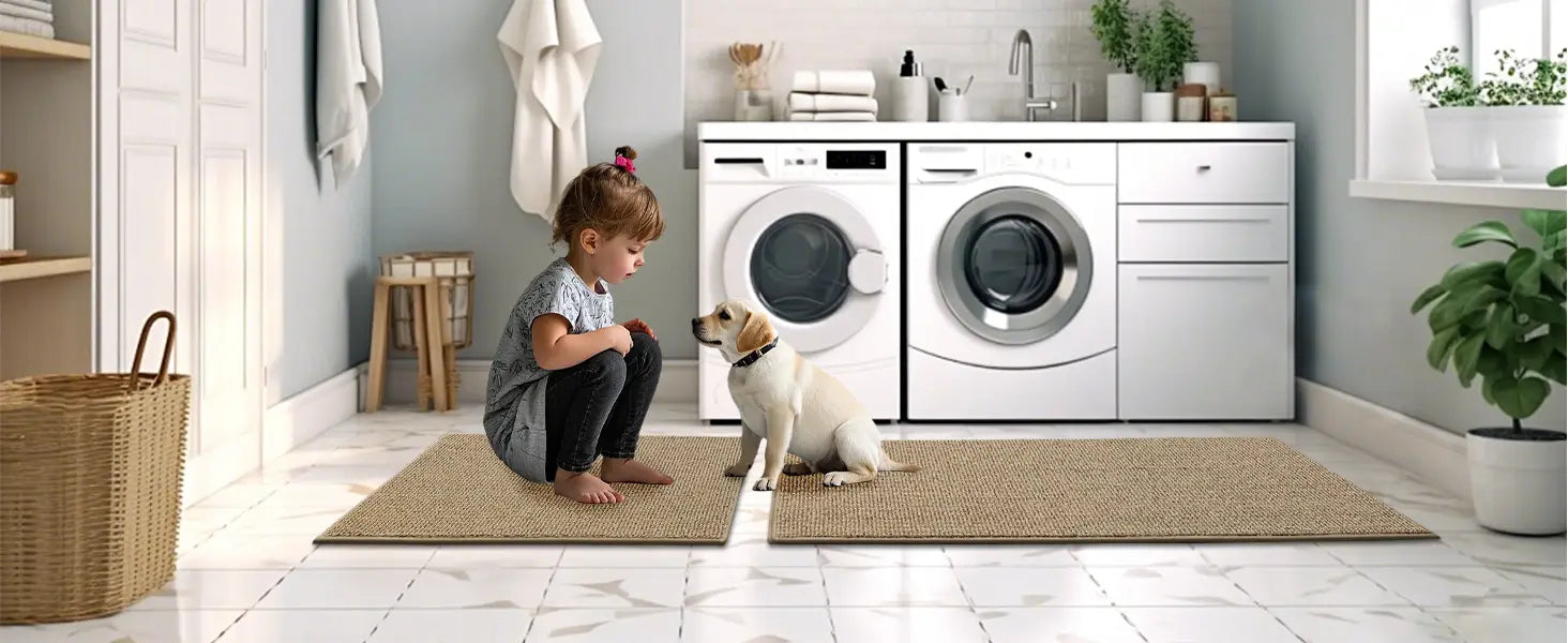 Plain Washable Absorbent Kitchen Mats Suitable for Laundry