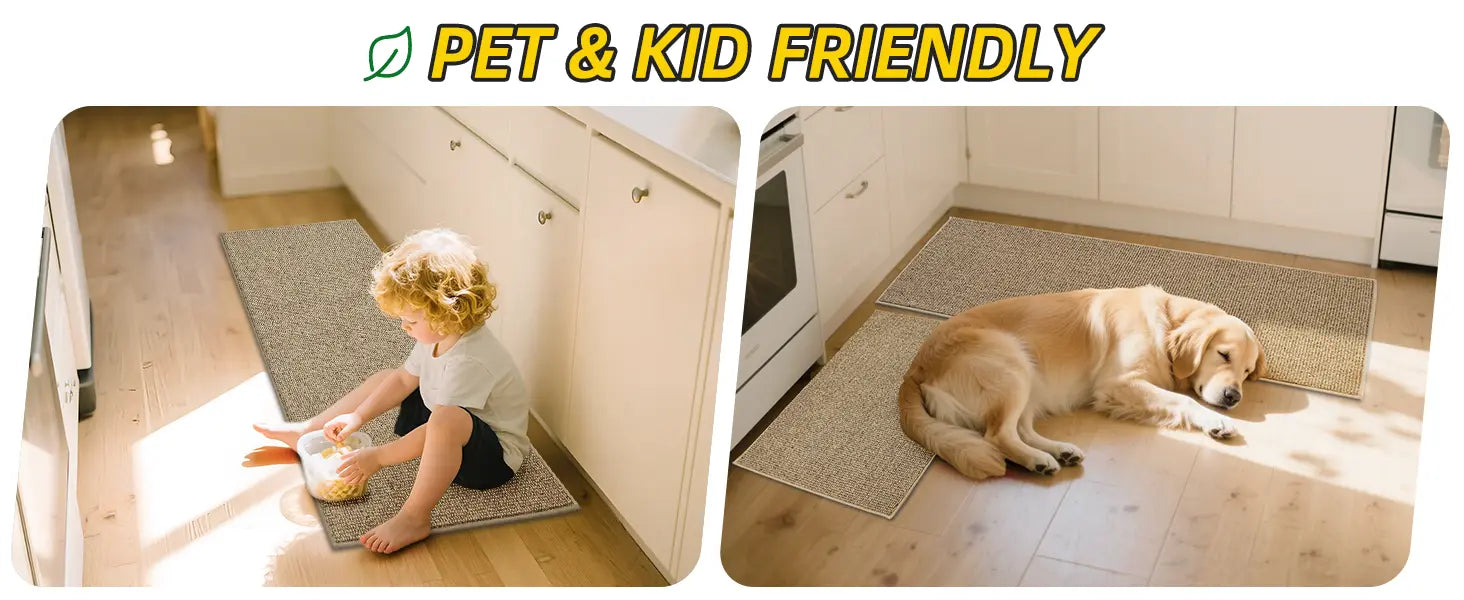 Plain Washable Absorbent Kitchen Mats which is Pet Kid Friendly