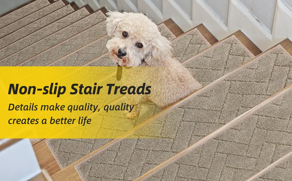 Product Description Banner of Herringbone Non-Slip Stair Treads