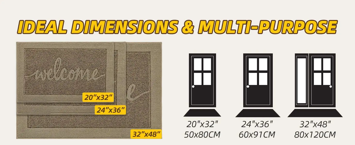 Size Dimension of Beige Welcome Door Mat