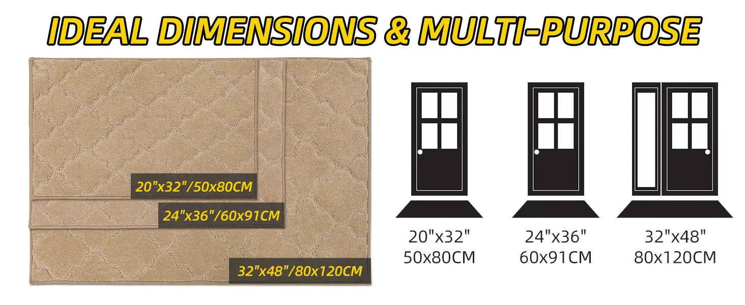 Size Guide of Trellis Dirt Trapper Door Mats