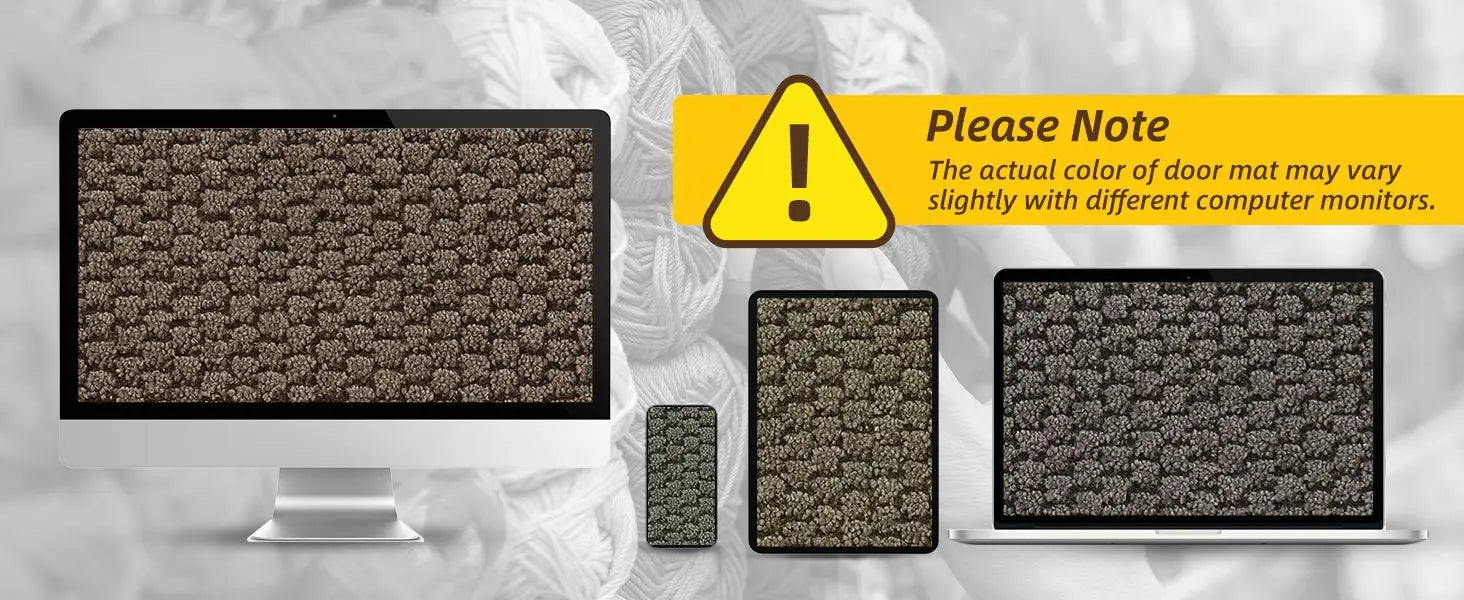 Slight Color Difference for Mirrors of Greyish Brown Honeycomb Anti-Slip Entryway Mat
