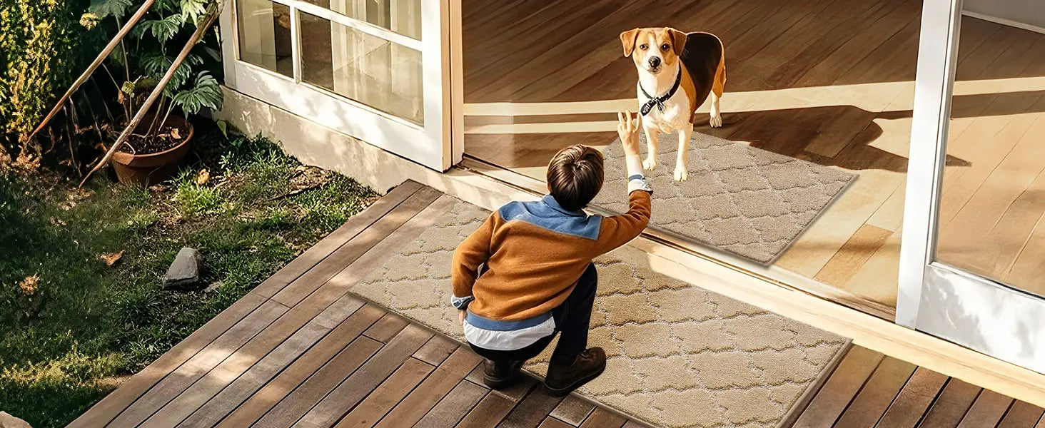 Trellis Washable Absorbent Kitchen Mats for Entry