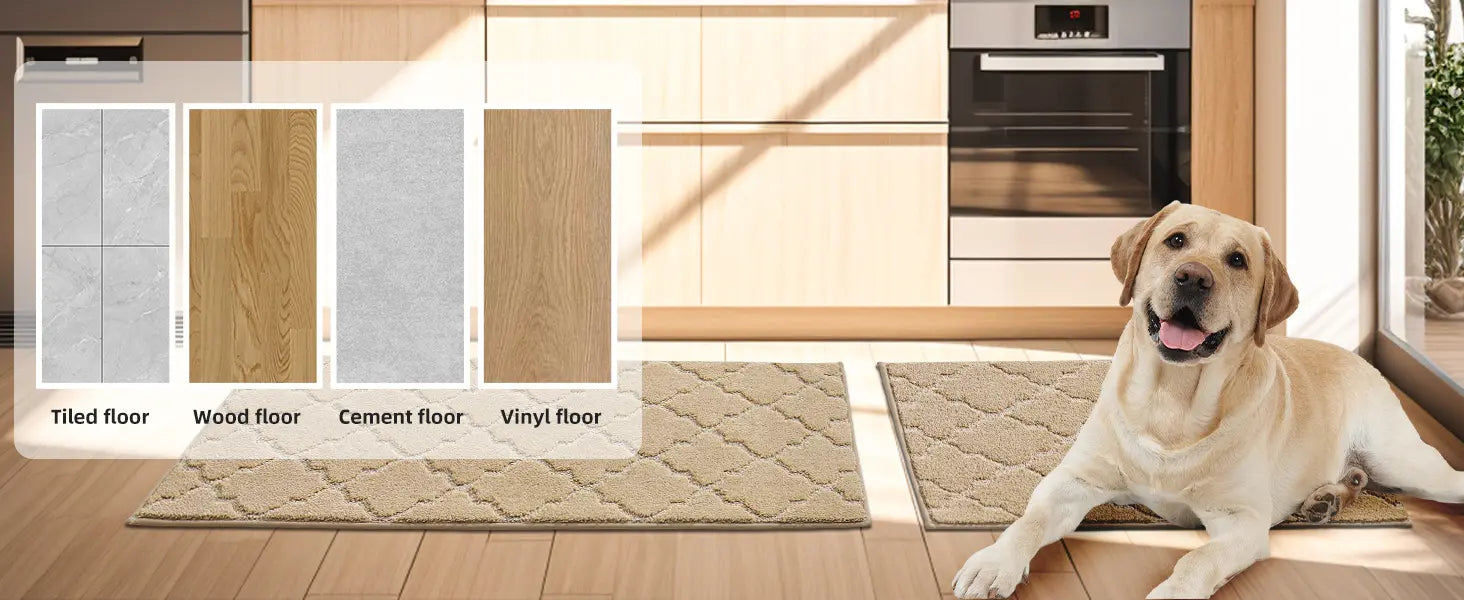 Trellis Washable Absorbent Kitchen Mats for Various Floor