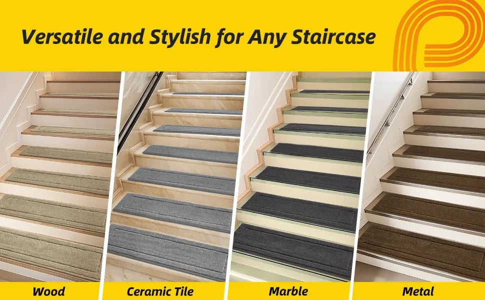 Versatile Staircase Application of Bordered Non-Slip Stair Treads