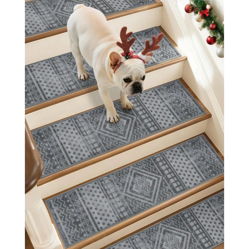 White 15 Pack Geometric Tribal Stair Treads